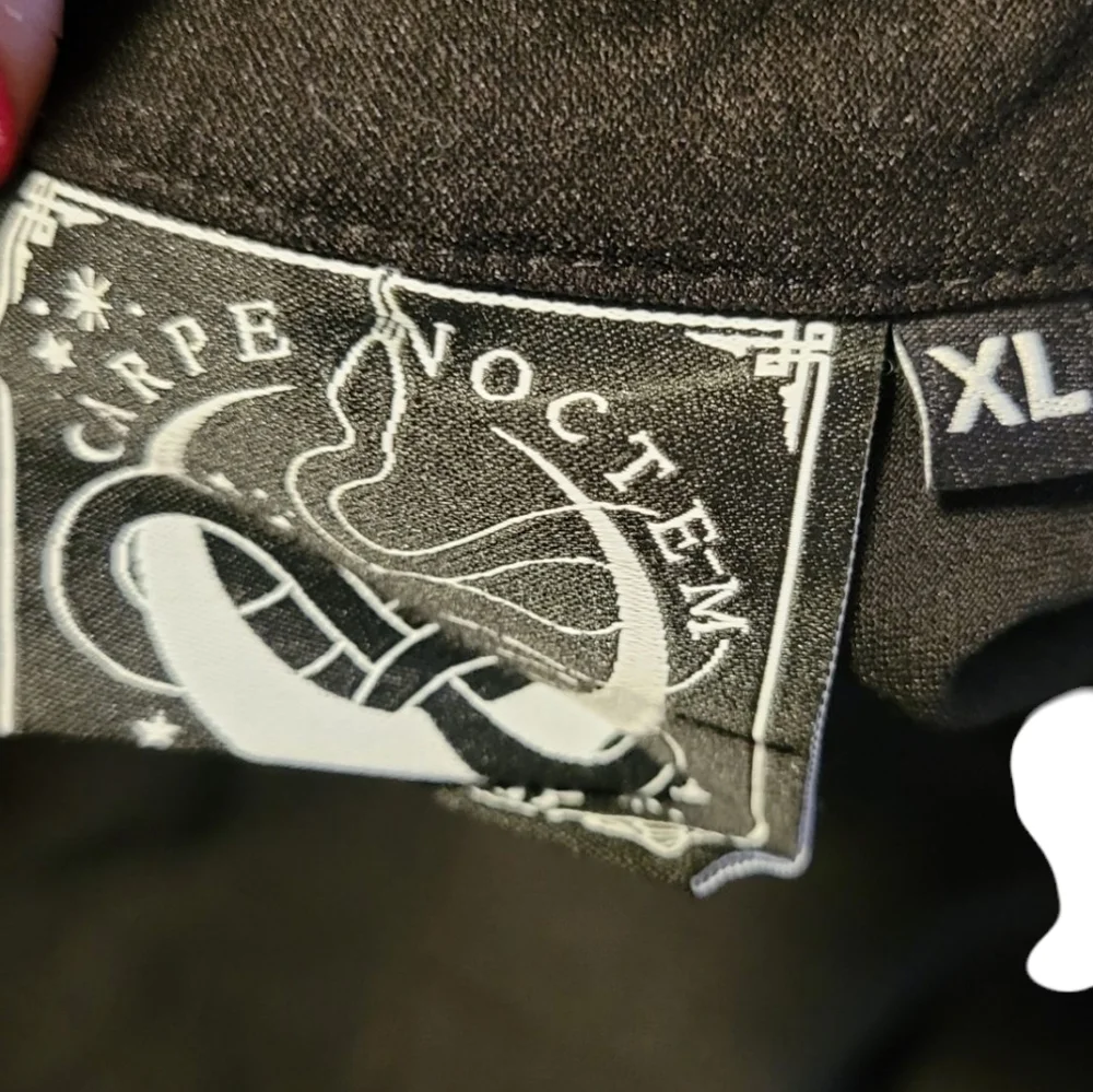 DollsKill Carpe NOCTEM Black Short Sleeve Dress Pointy Collar‎ Witch Fairy XL - Picture 4 of 11